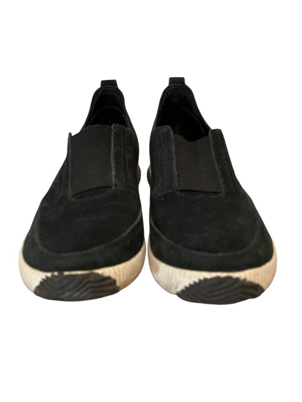 Sorel Black Suede Slip-On Loafers sneakers with Cream Soles size 9